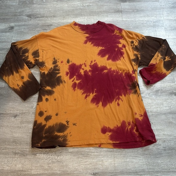 We the Free People Tie Dye Mock neck Shirt Sz M - Picture 2 of 7